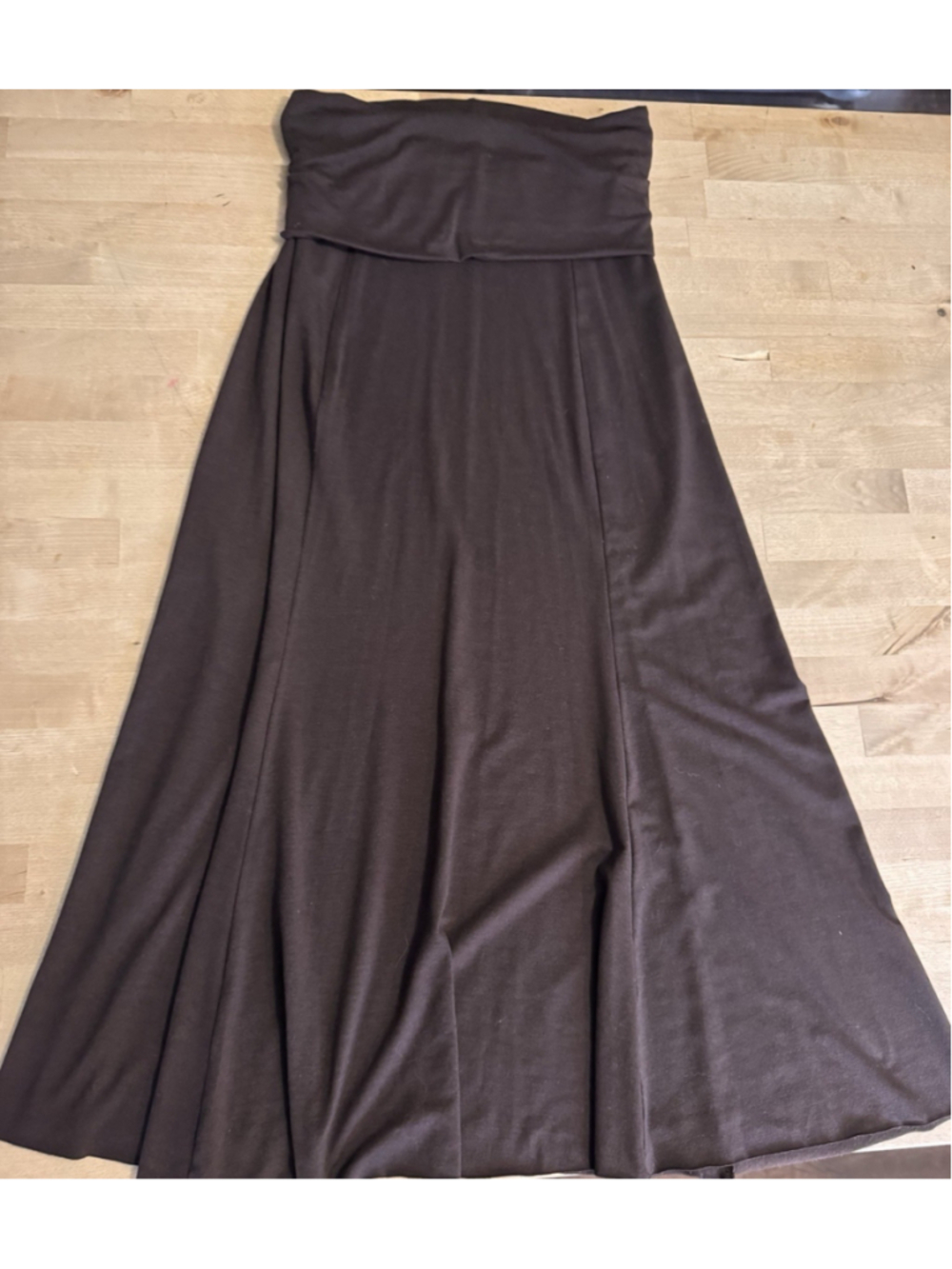 SAINT GRACE Rayon/Cotton Brown Midi Fold Over Skirt Size L Y2K Boho